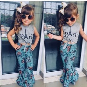 Paris top and bell bottom pants